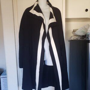 Tahari Black Jacket with White piping